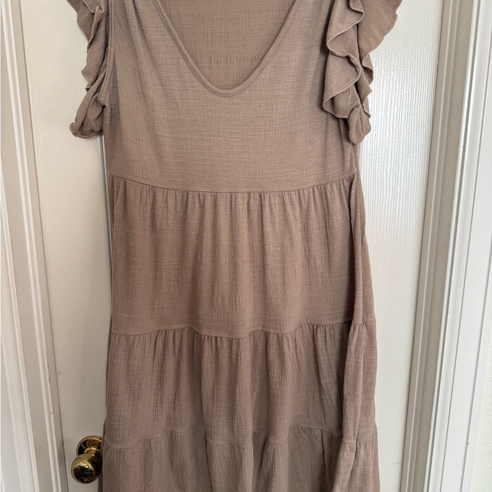 Max Studio Textured Dress in Brown